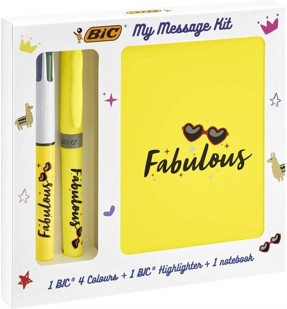 Bic, 972090, My message kit, sada zápisníku a psacích potřeb, Fabulous