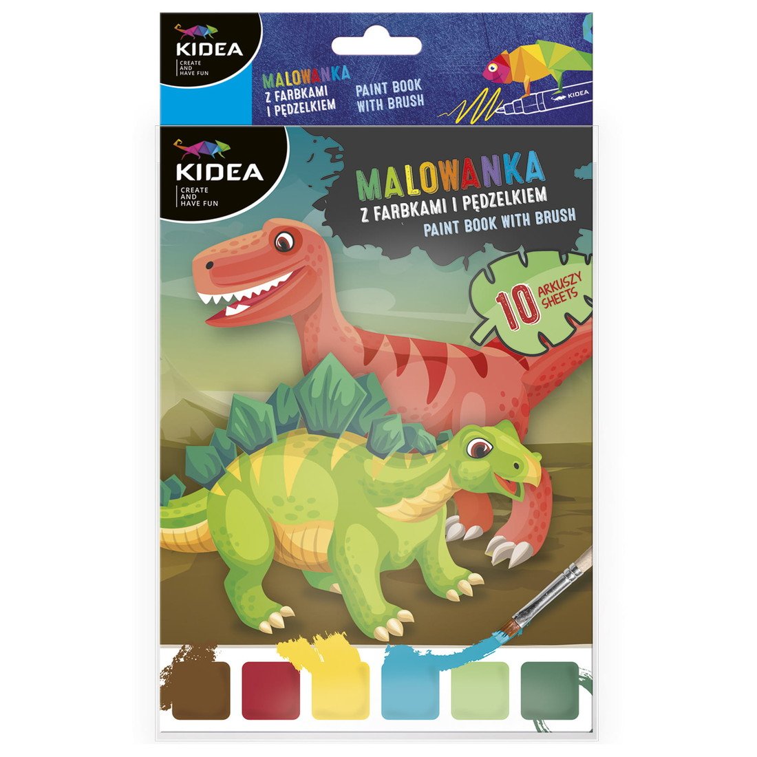Kidea, MFPDKA, omalovánky s barvami a štětcem, dinosauři