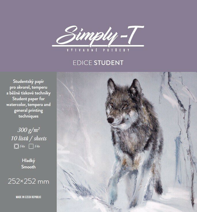 Simply-T, ST5902, skicák 300 g/m2, 25,2 x 25,2 cm, 10 listů