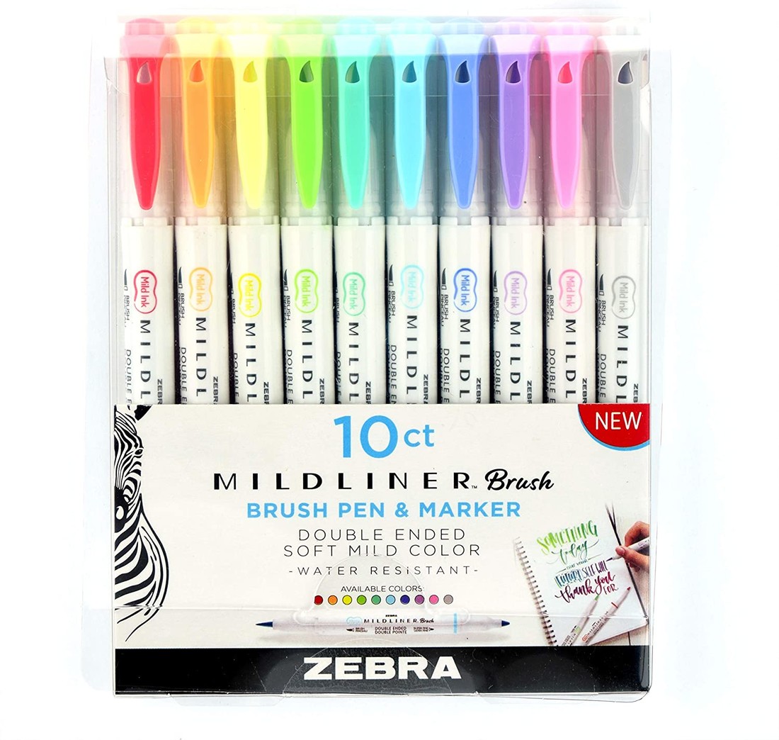 Zebra, 79101, Mildliner, Artist, sada oboustranných popisovačů, pastelové, 10 ks