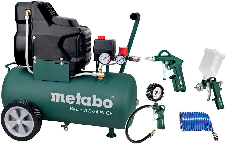 METABO Basic 250-24 W OF bezolejový kompresor + sada LPZ 4