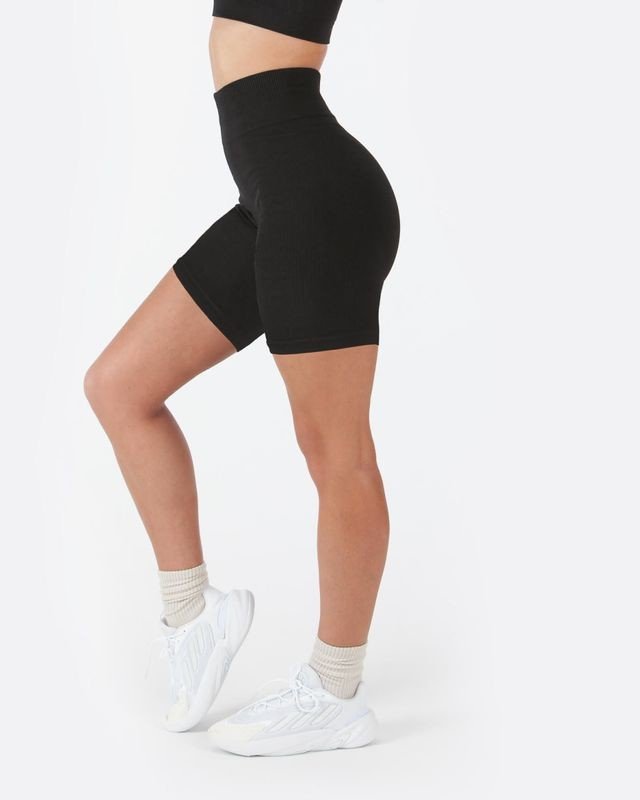 Vilgain Seamless Ribbed Biker Shorts L/XL black