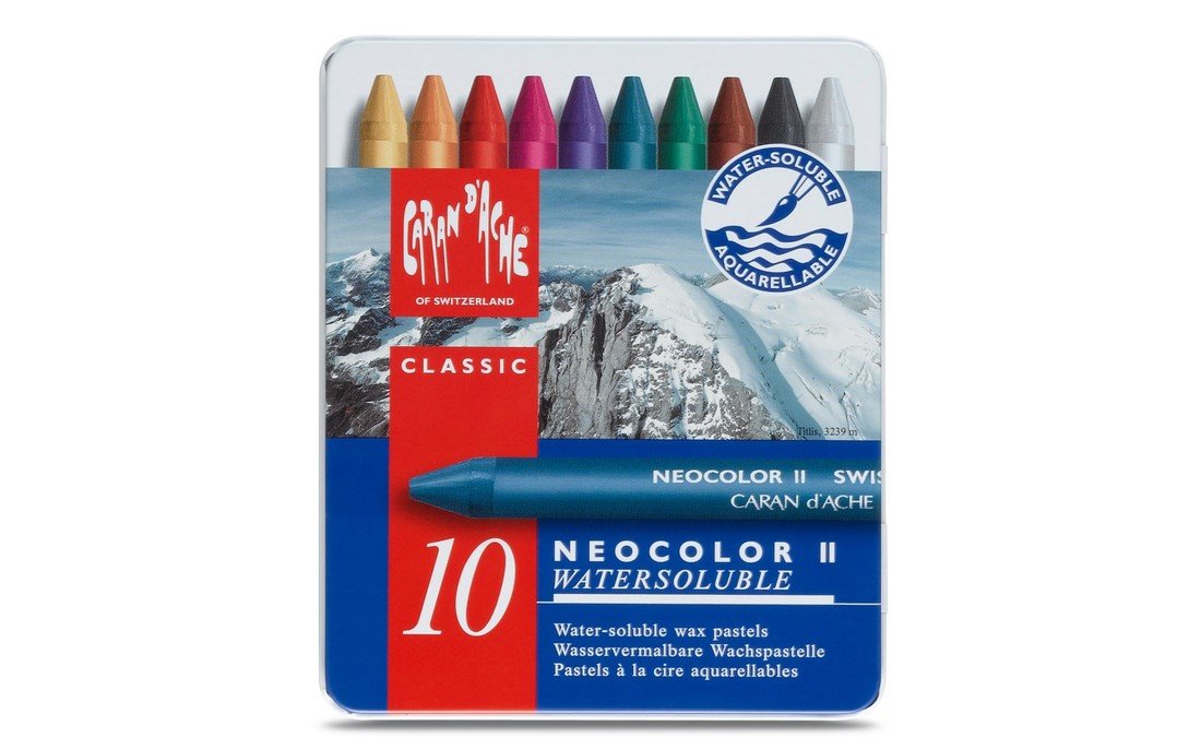 Caran d'Ache, 7500.310, Neocolor II., akvarelové, olejové pastely, 10 ks