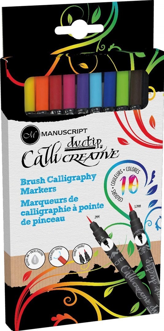 Manuscript, MM7005, Duotip, sada oboustranných kaligrafických popisovačů, 10 ks