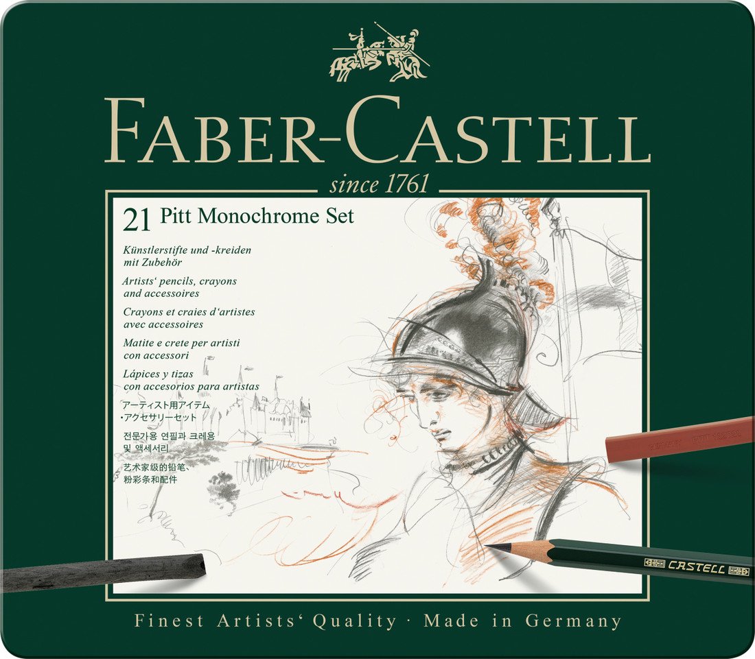 Faber-Castell, 112976, Pitt Monochrome, sada uměleckých výtvarných potřeb, 21 ks