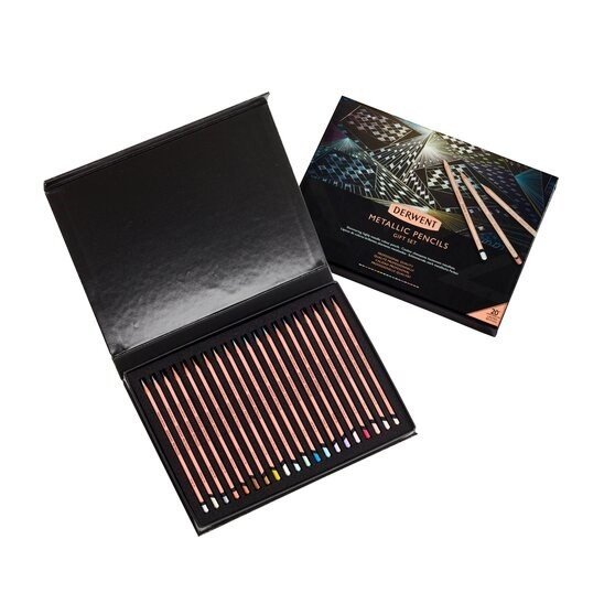 Derwent, 2305598, Derwent metallic pencils, gift set, dárková sada metalických pastelek, 20 ks