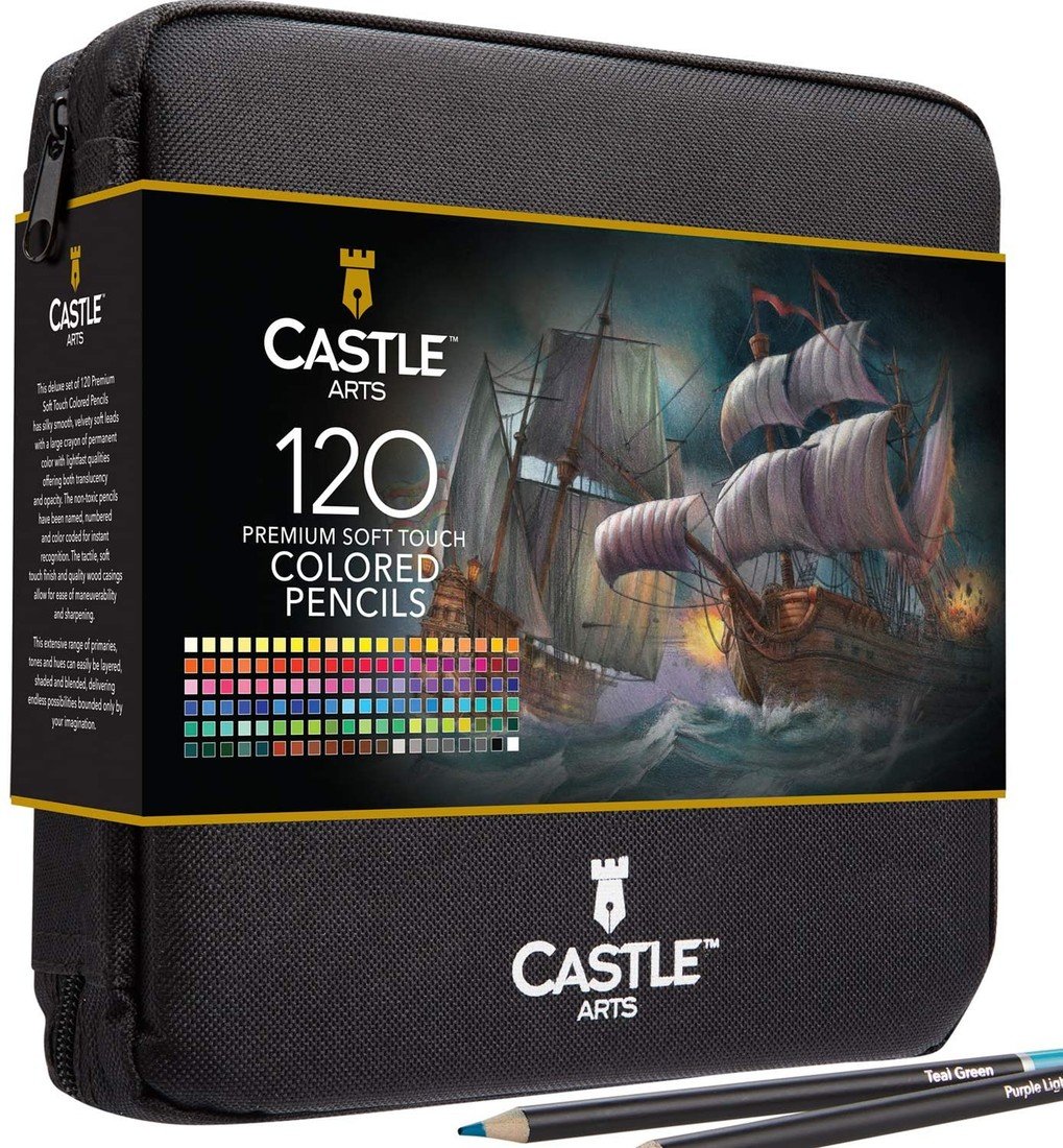 Castle art supplies, CAS-120CPZ, Premium colored pencils, sada pastelek v pouzdře, 120 ks