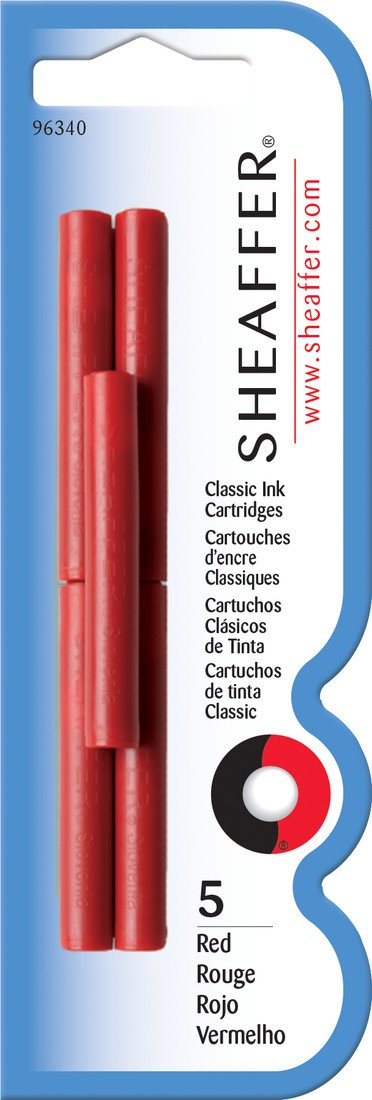 Sheaffer, náhradní náplně do pera (bombičky), různé barvy, 5 ks Barva: Červená