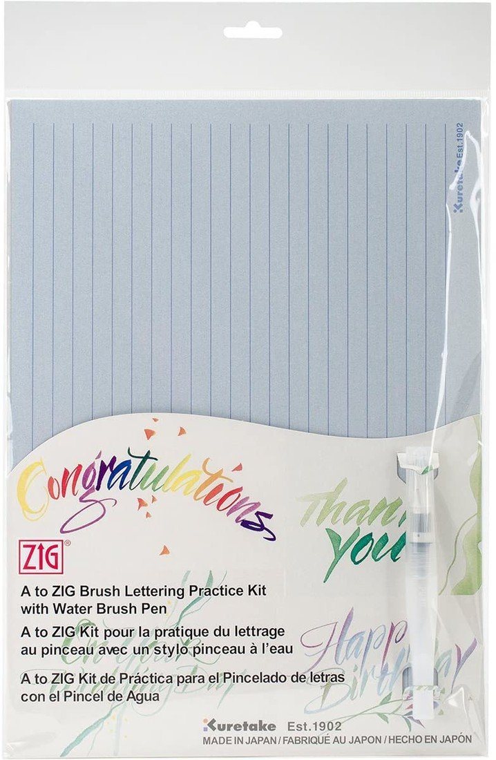 Kuretake, INPK-002, Zig Brush Lettering Practice Kit, sada na výuku kaligrafie