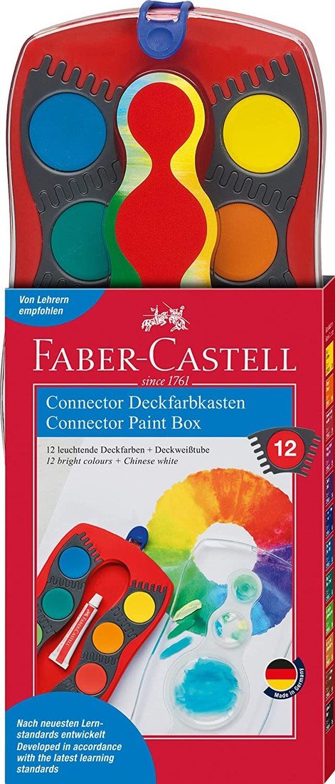 Faber-Castell, 125030, Connector, sada vyměnitelných vodových barev, červená, 12 ks