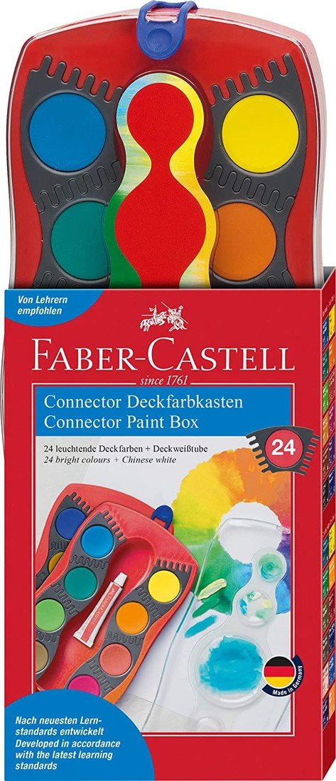 Faber-Castell, 125020, Connector, sada vyměnitelných vodových barev, červená, 24 ks