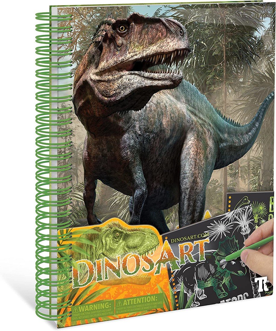Dinos Art, 2021, škrabací sešit s dinosaury