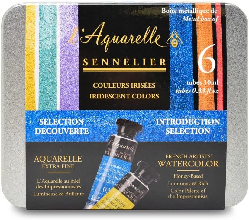 Sennelier, N131625.01, L' Aquarelle, mistrovské akvarelové barvy, iridescentní č.1, 6 ks