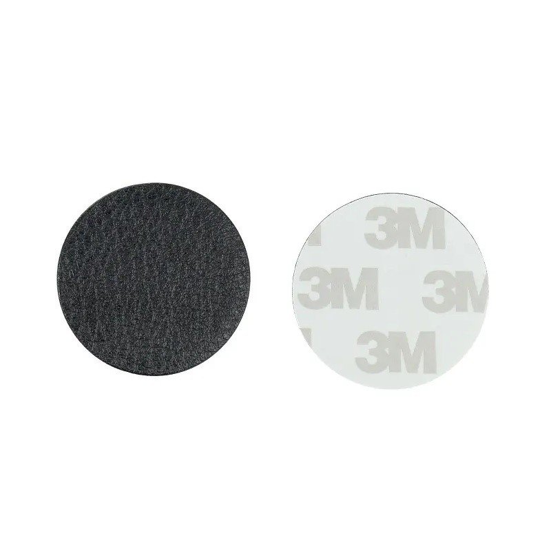 Držák kovová podložka pro magnetické držáky s koženkou černá kulatá