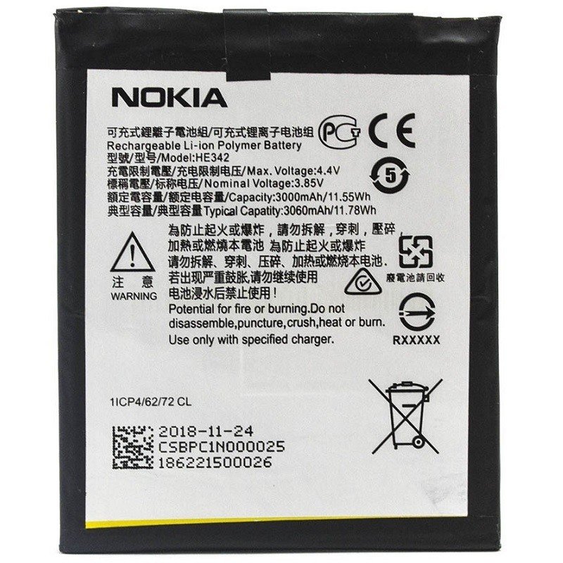Baterie Nokia HE342 Nokia 5.1, Nokia 7.1 3000mAh Li-ion (volně)
