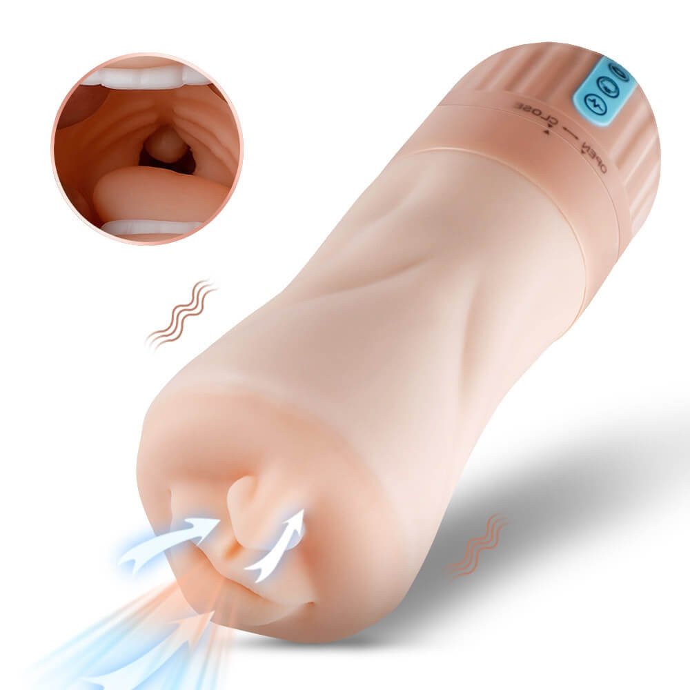 Lonely - cordless suction vibrating mouth masturbator (natural)