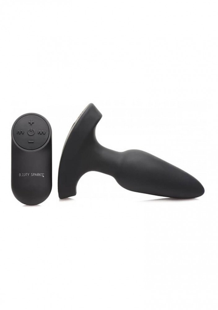 Booty Sparks Laser - battery powered, radio controlled anal vibrator (black)