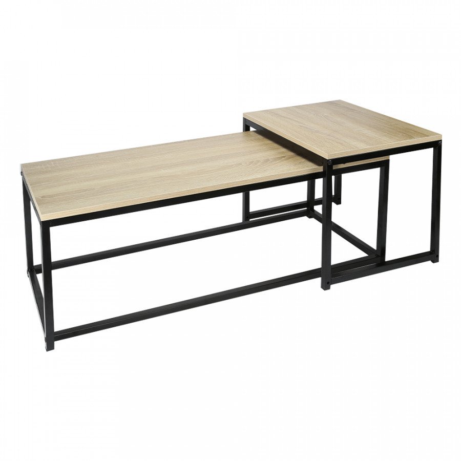 Tempo Kondela Set 2 konferenčních stolků KASTLER NEW TYP 2 - dub sonoma/černá