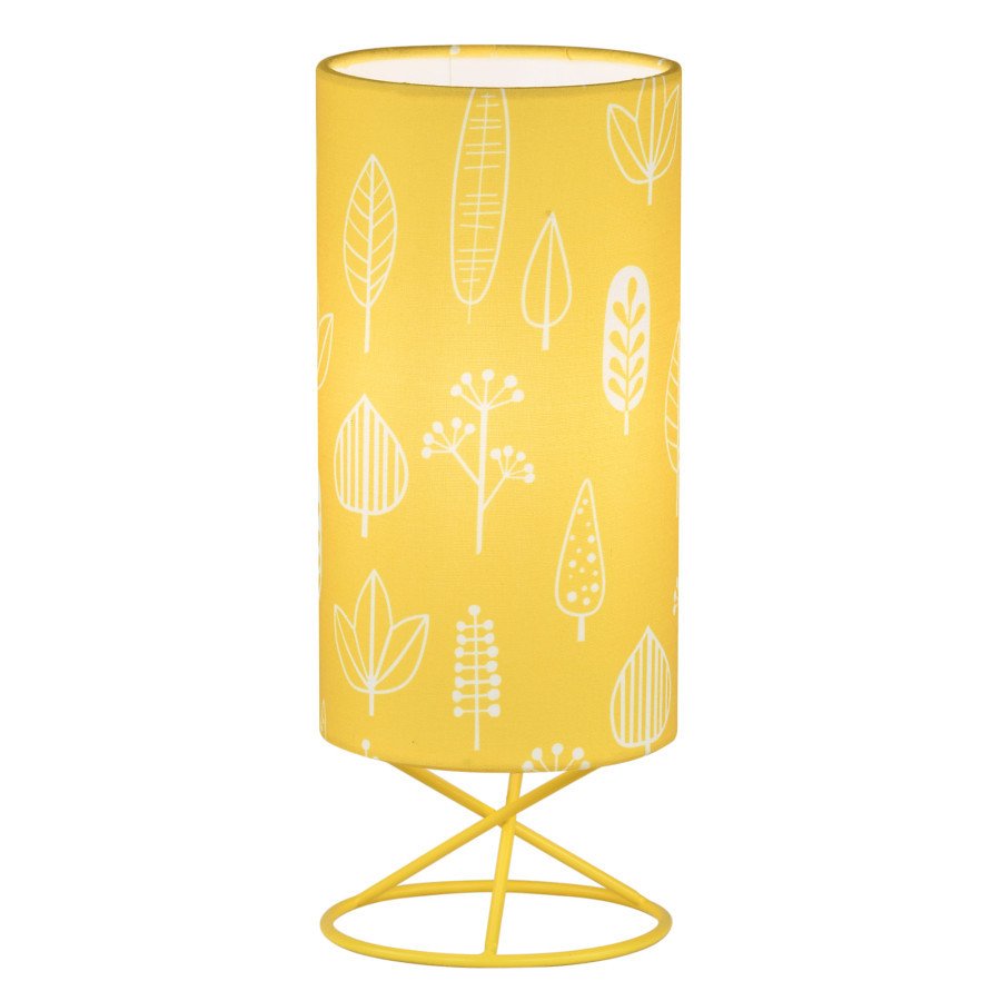 Tempo Kondela Stolní lampa AVAM - kov/žluté textilní stínítko