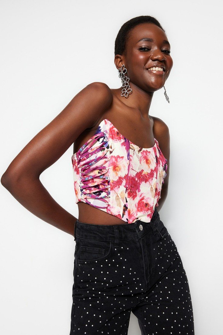 Trendyol Crop Top - Multicolored - Floral
