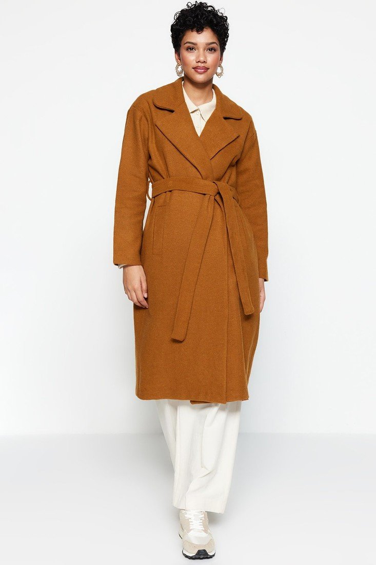 Trendyol Coat - Brown - Basic