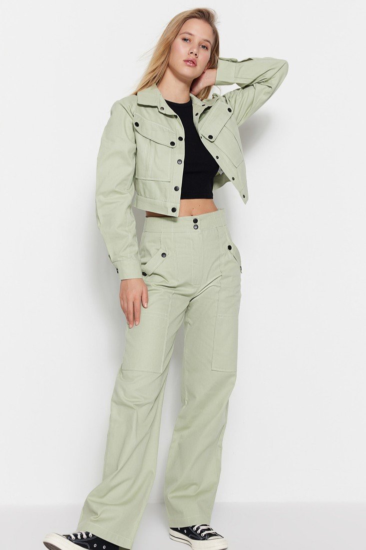 Trendyol Pants - Khaki - Boyfriend