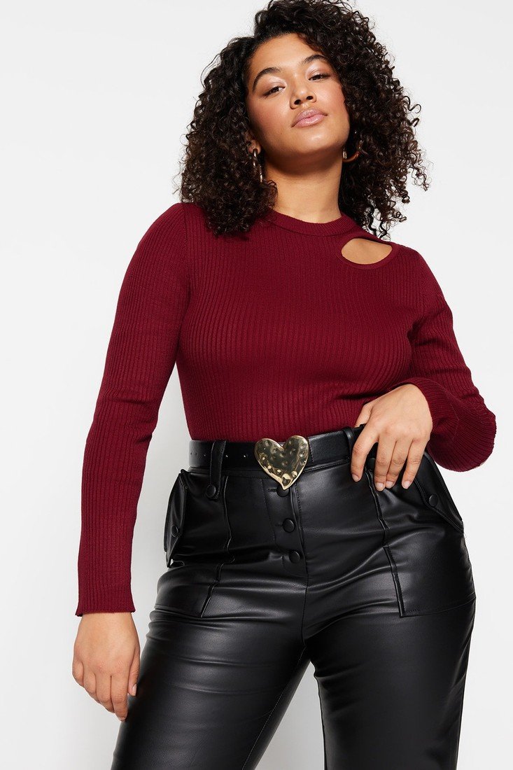 Trendyol Curve Plus Size Sweater - Purple - Regular fit