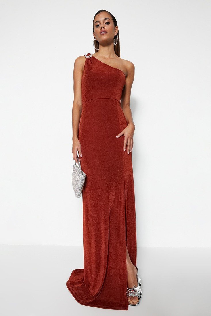 Dámské šaty Trendyol TPRSS23AE00014/Brown