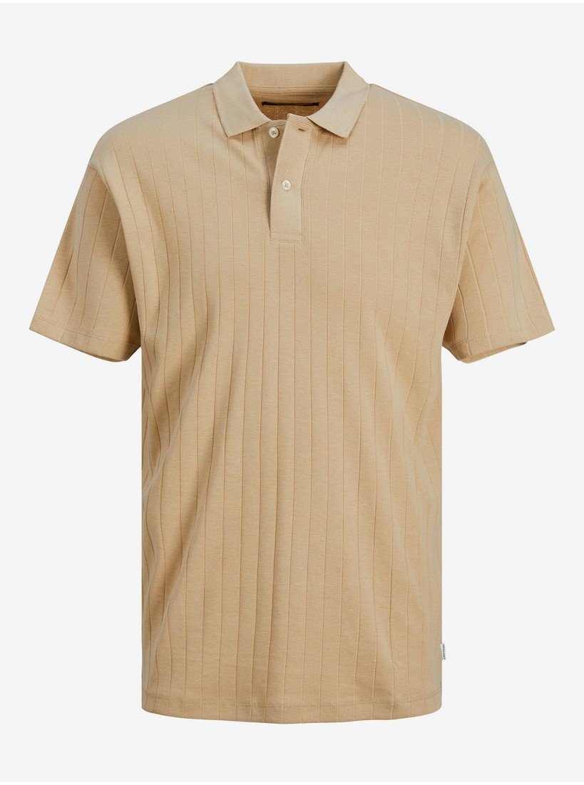 Béžové pánské polo tričko Jack & Jones Connor - Pánské