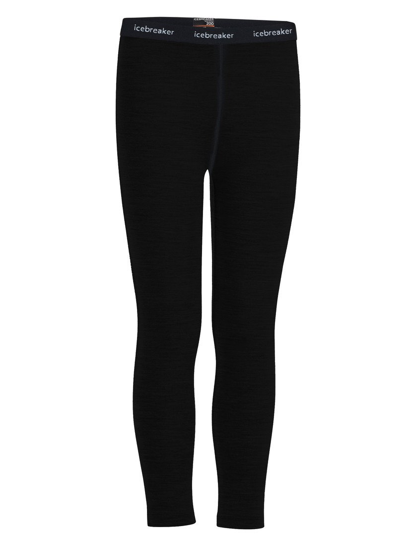 Dětské merino spodky ICEBREAKER Kids 200 Oasis Leggings, Black velikost: 2