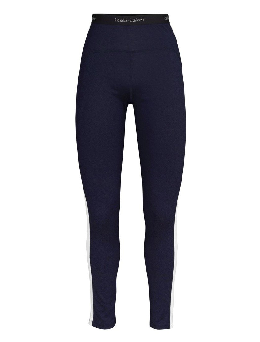 dámské merino spodky ICEBREAKER Wmns 200 Sonebula Leggings, Midnight Navy/Snow velikost: L