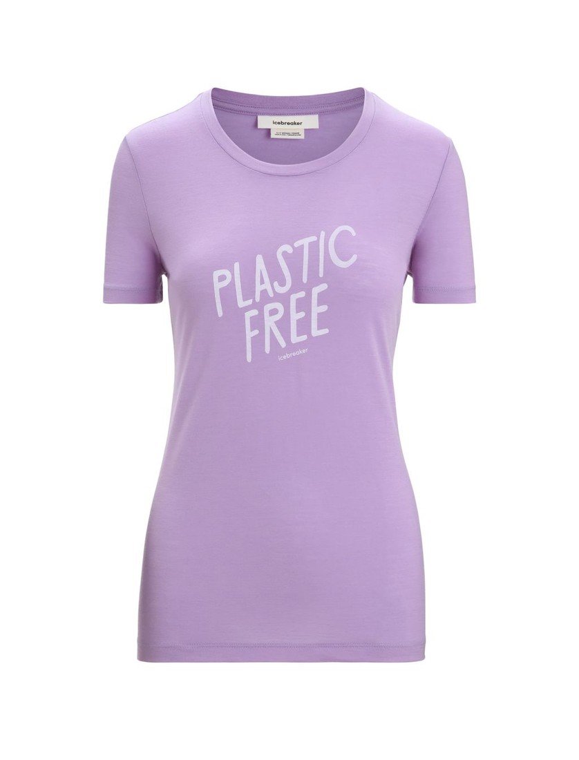 ICEBREAKER Wmns Tech Lite II SS Tee IB Natural, Purple Gaze velikost: L