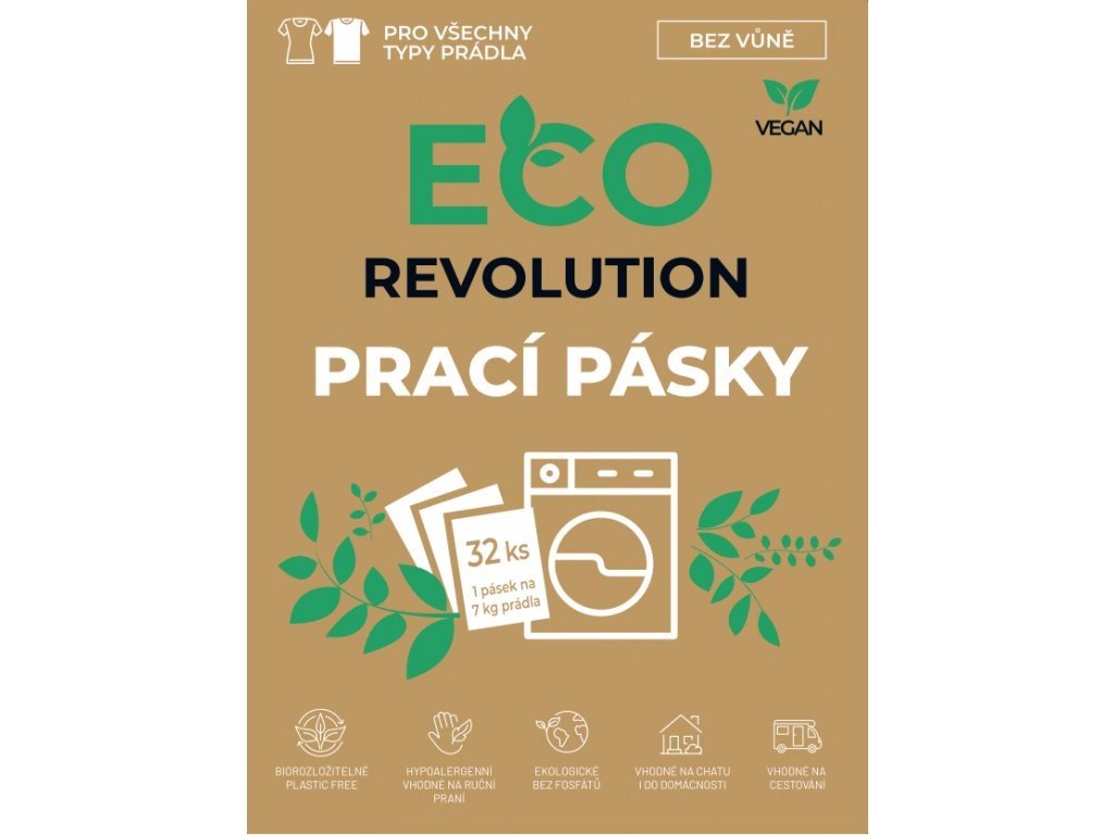 EcoRevolution prací pásky, bez vůně, 32 ks