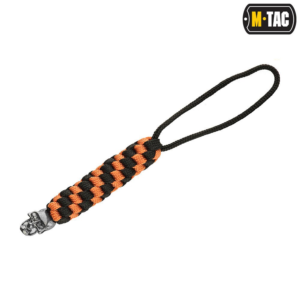 Šňůrka na nůž M-Tac Lanyard Helix Skull - černá-oranžová