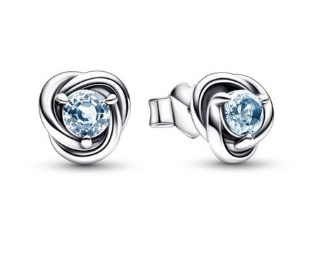 Pandora Slušivé stříbrné náušnice s modrými zirkony 292334C09