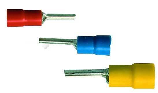 Kolík RF-P8 lisovací izolovaný, délka 8mm, červený na vodič 0,25-1,5