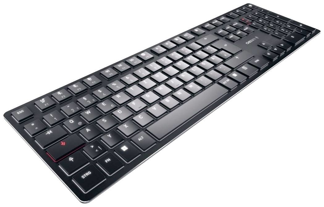 CHERRY KB MX ULTRA LOW PROFILE Bluetooth® Klávesnice německá, QWERTZ černá Tiché klávesy, lze znovu nabíjet