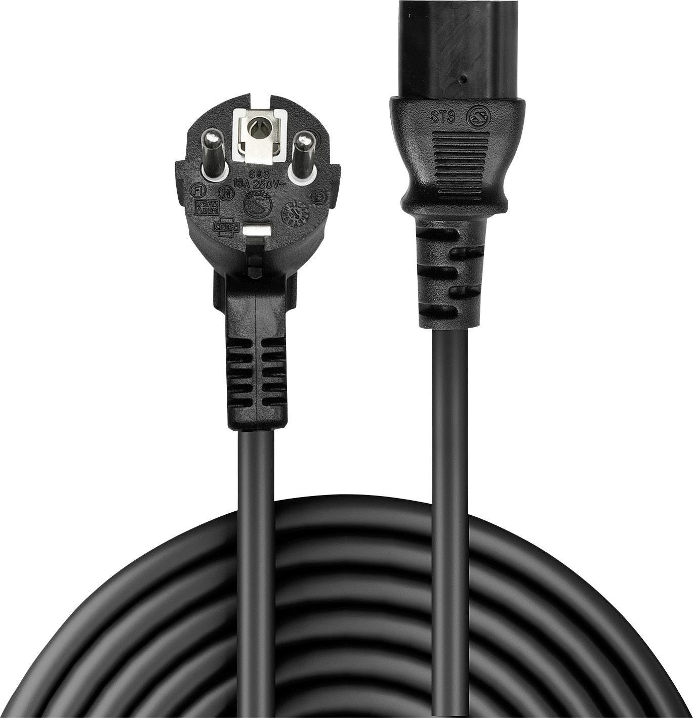 LINDY napájecí kabel [1x zástrčka s ochranným kontaktem - 1x IEC C13 zásuvka 10 A] 0.70 m černá