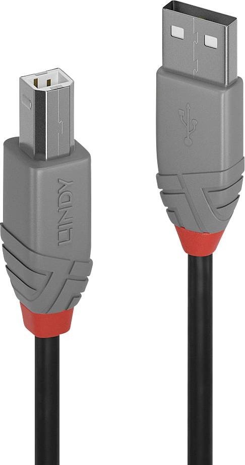 LINDY USB kabel USB 2.0 USB-A zástrčka, USB-B zástrčka 2.00 m černá  36673