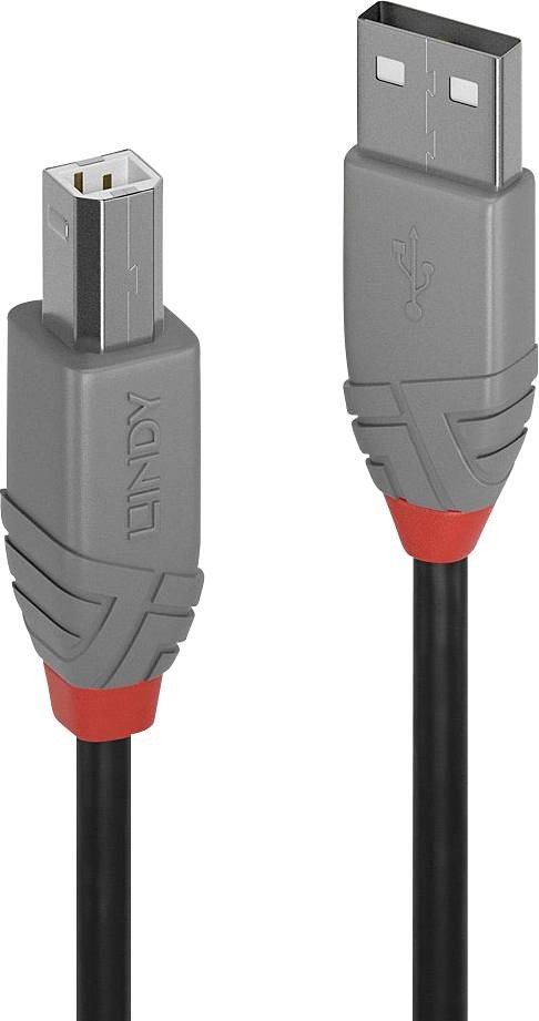 LINDY USB kabel USB 2.0 USB-A zástrčka, USB-B zástrčka 3.00 m černá  36674