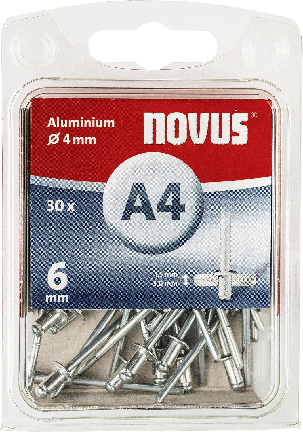Novus 105082106 slepý nýt (Ø x d) 4 mm x 6 mm      30 ks
