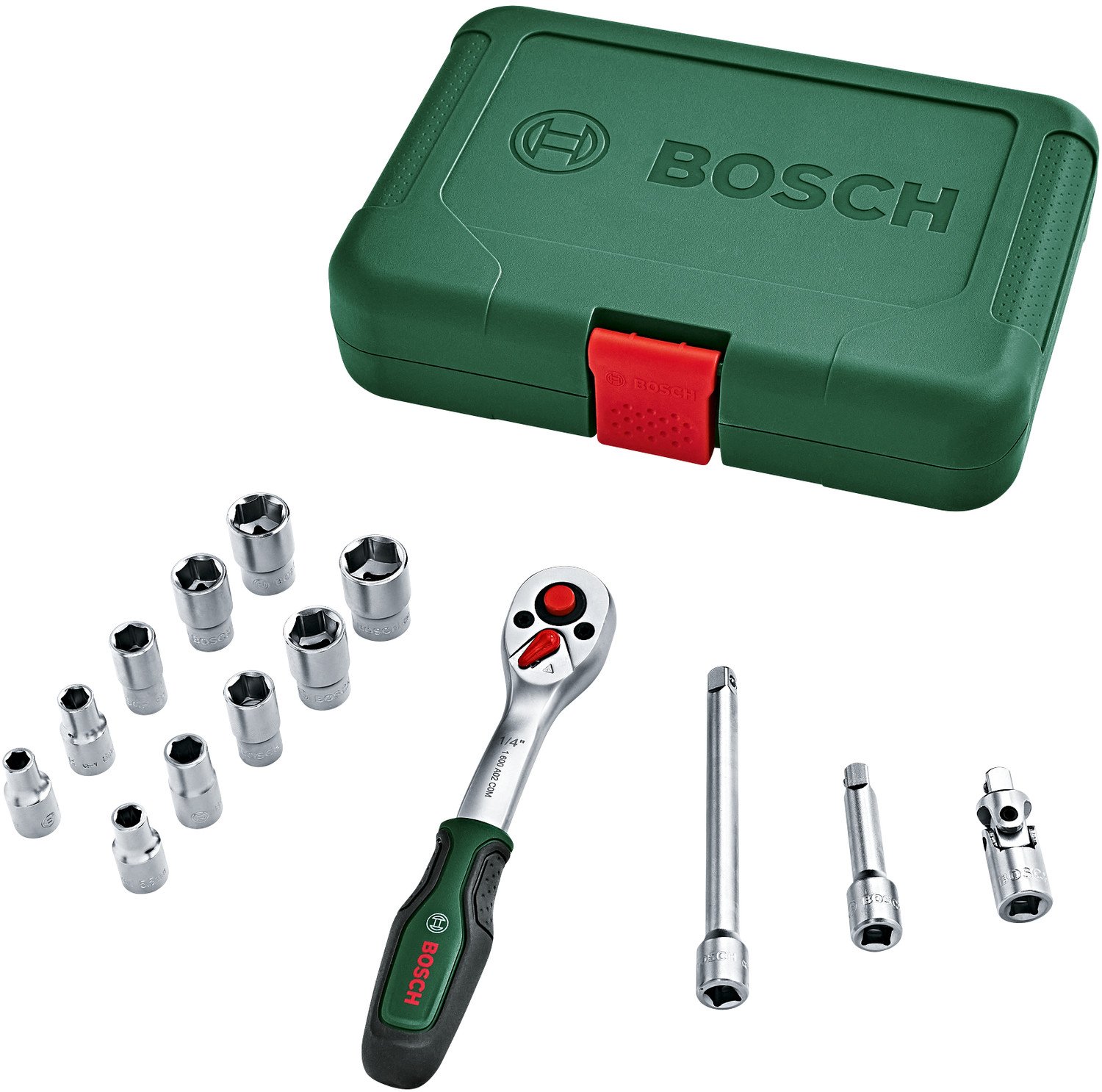 Bosch sada nástrčných hlavic 14dílná 1/4 s pohonem (1.600.A02.BY0)