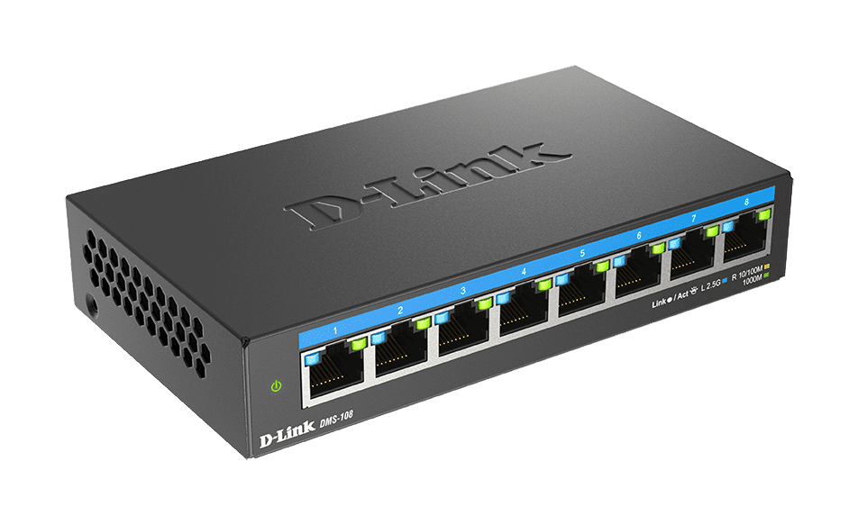 D-Link DMS-108/E 8-port 2.5G Multi-Gigabit QoS IGMP Snooping Switch