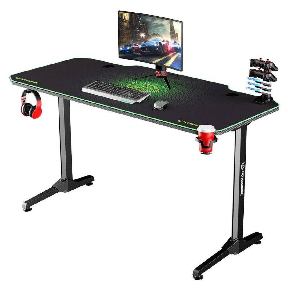 ULTRADESK FRAG - BLACK univerzální herní stůl s XXL podložkou pod myš černý