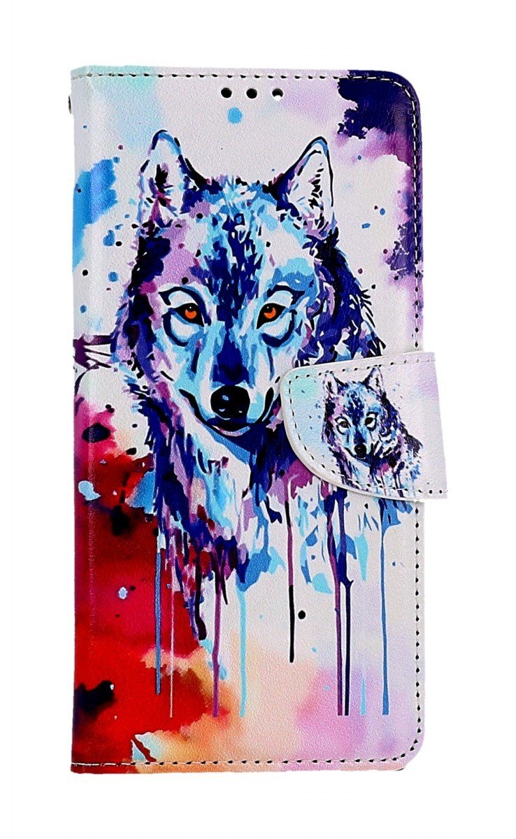 Pouzdro TopQ Xiaomi Redmi Note 12 5G knížkové Kresba vlka 95661