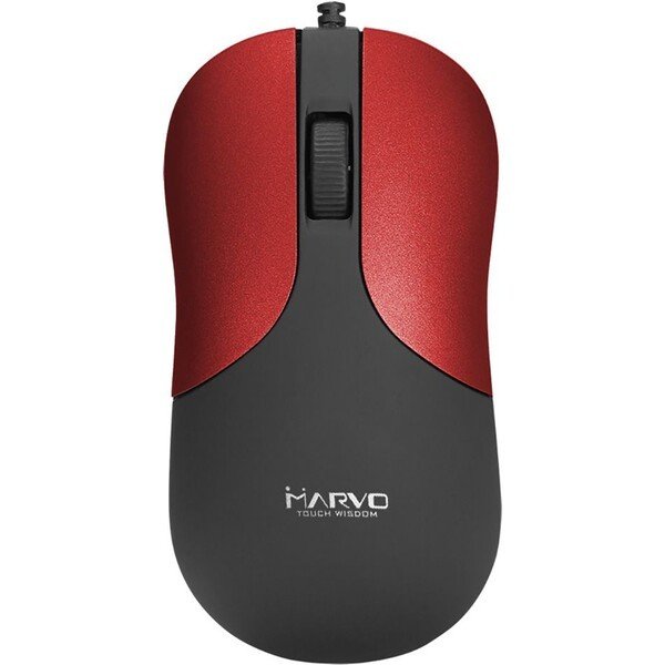 Marvo DMS002RD kancelářská drátová myš černá/červená