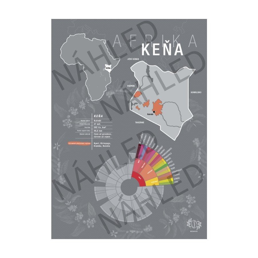 Beanie Keňa – plakát A4