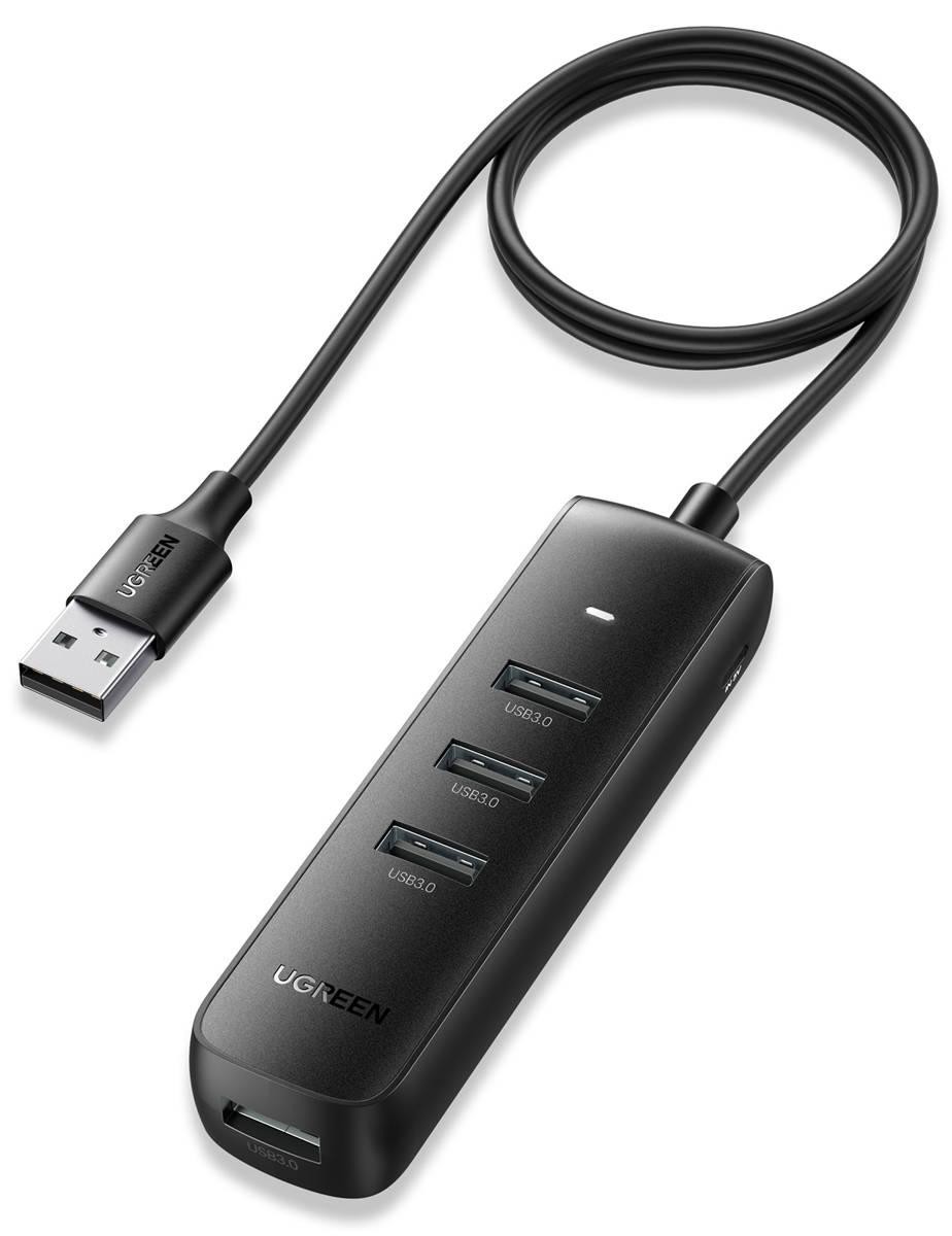 Adaptér 4 v 1 UGREEN CM416 USB na 4x USB hub 1m (černý)