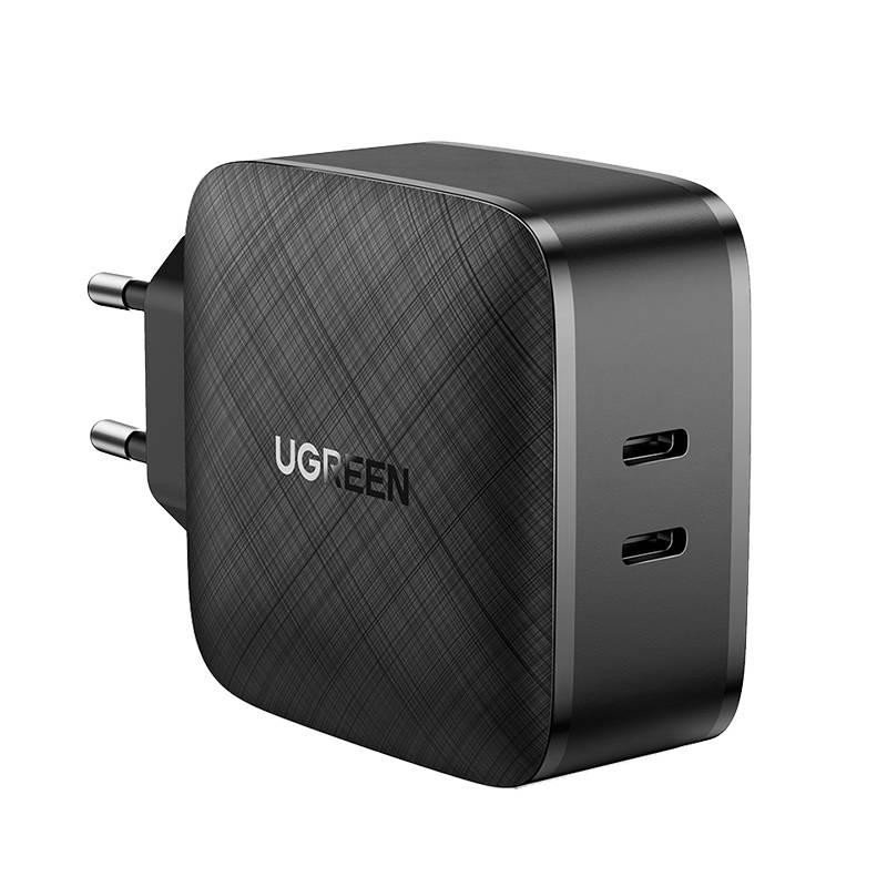 Síťová nabíječka UGREEN CD216, 2xUSB-C, 66W, PD (černá)