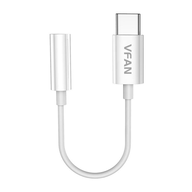 Vipfan L08 Kabel USB-C na mini jack 3,5 mm AUX, 10 cm (bílý)